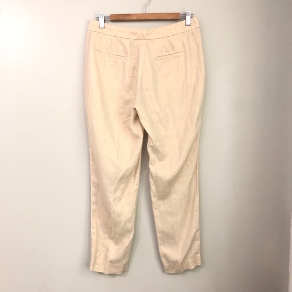J. Crew Gold Metallic Foil Linen Pants Size 4 - Picture 4 of 8